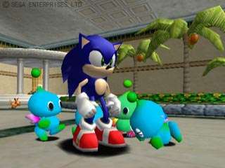 Sonic near other Chao.