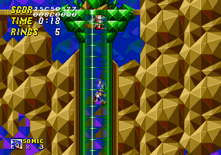 Sonic below the Master Emerald.