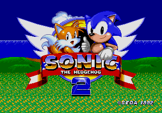 Sonic 2 Beta Title Screen.