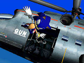 Sonic is hand-cuffed by G.U.N. agency!