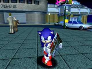 Sonic carrying the Twinkle Park Pass Card.