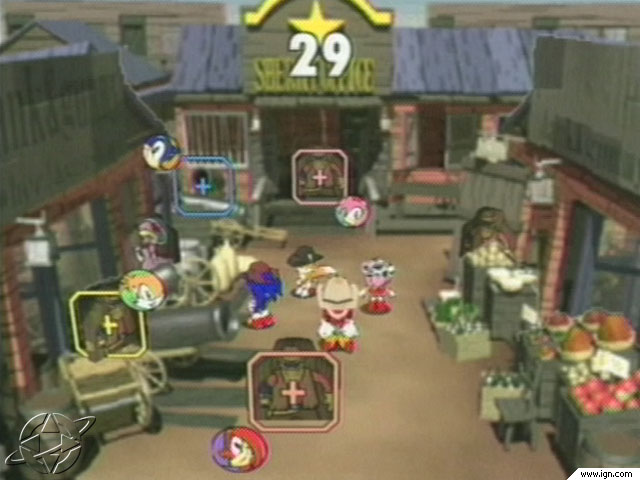 A mini-game called Gun Slinger in Sonic Shuffle.